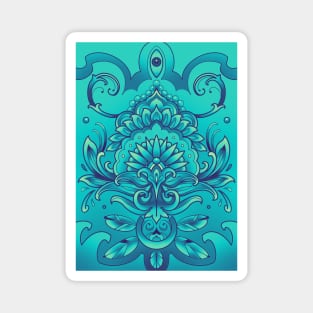 turquoise blue mandala pattern Magnet