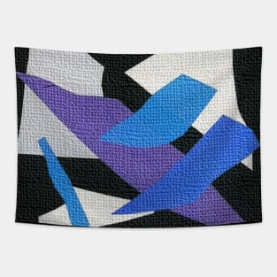 Abstract white blue grey Tapestry