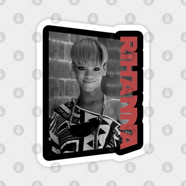 rihanna short blonde hair - monochrome style Magnet by BUBBLEMOON