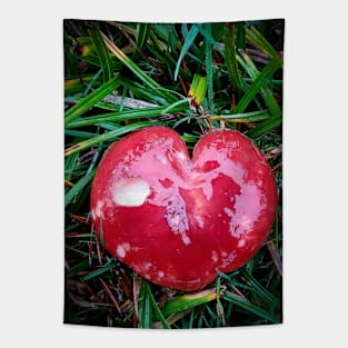 Red Mushroom Heart Tapestry