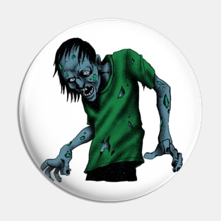 horror rainbow zombie in graveyard scary design Pin