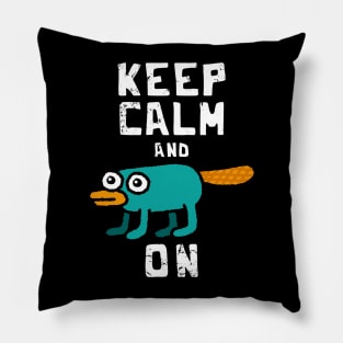 Keep Calm and Perry on - Perry the Platipus Pillow