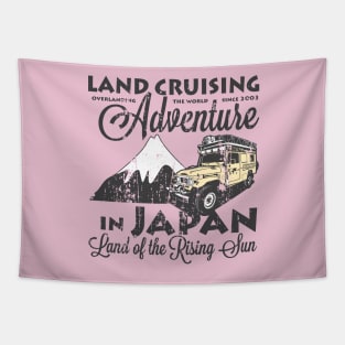 Landcruising Adventure in Japan - Curly font edition Tapestry