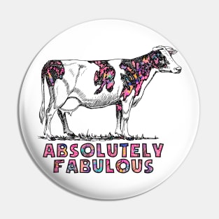 Absolutely fabulous cow floral pink Pin