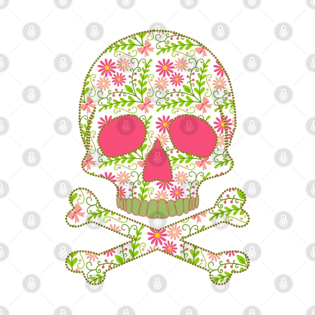 Skull with Flowers by Nuletto