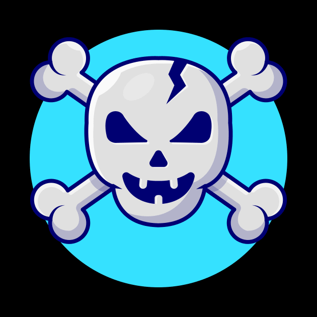 Skull And Crossbone Cartoon Vector Icon Illustration by Catalyst Labs