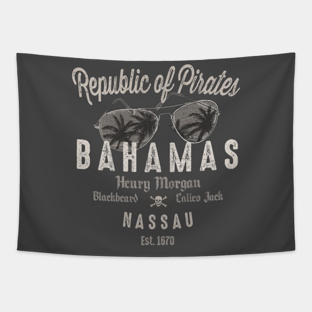 Nassau Bahamas Pirate Vintage Tapestry by Designkix