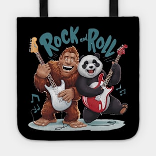 Rock And Roll BigFoot And Panda Jam Session Tote