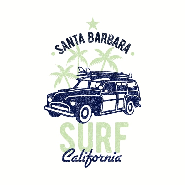 Surf California Woodie Beach T-Shirt by artbitz