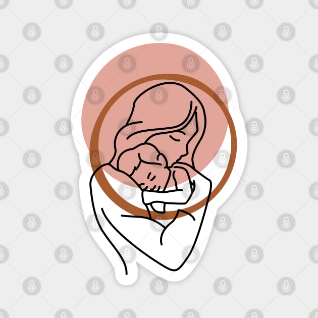 Mother and Child Boho Apparel, Mumlove, Motherhood Designs Magnet by CrystalJ 