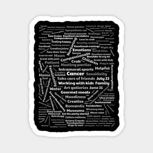 Cancer zodiac wordcloud Magnet