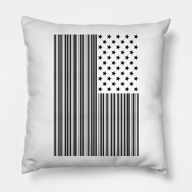 Bar Coded USA Pillow by TomWilkDesigns