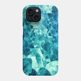 Beautiful blue-teal quartz crystal cluster Phone Case