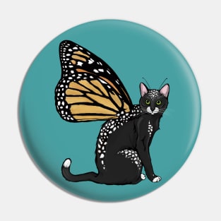 Spotted Black Monarch Flitter Kitty Pin