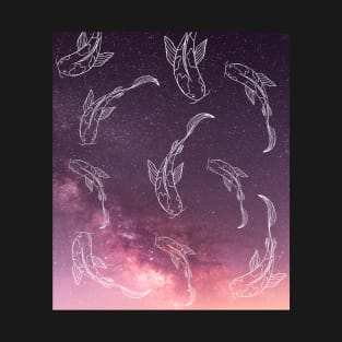 Koi fish in the milky way T-Shirt