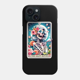 Salty Bitch Funny Tarot Card Tequila Baddie Phone Case