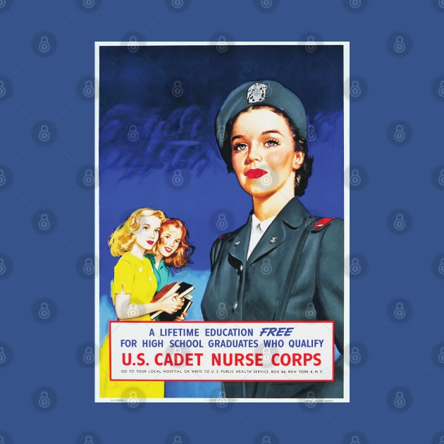 Restored World War II Women's US Cadet Nursing Corps Recruitment Poster by vintageposterco