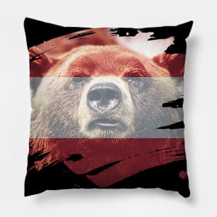 Austria Flag & Bear - Austrian Pride Design Pillow