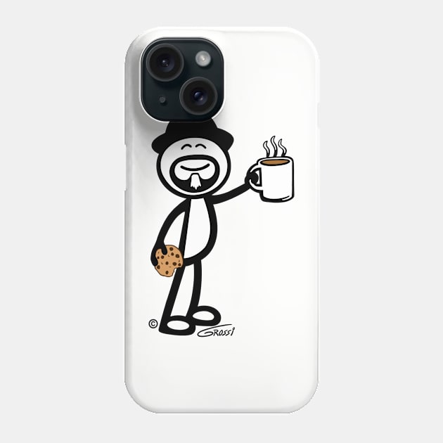 GG Coffee Guy Stick Figure With Cookie Phone Case by GDGCreations