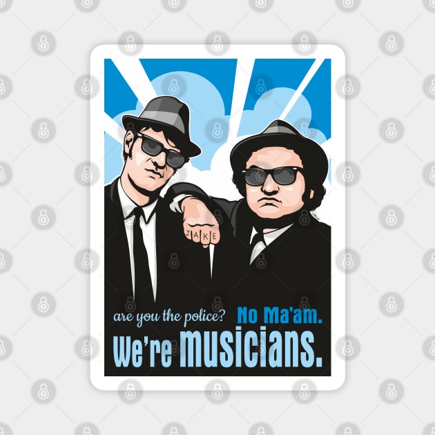 The Blues Brothers Magnet by Jamie Lee Art