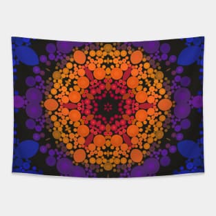 Dot Mandala Flower Yellow Purple and Blue Tapestry