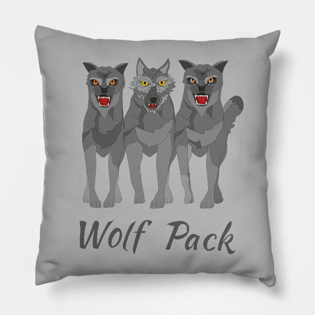 Wolf Pack Pillow by Alekvik