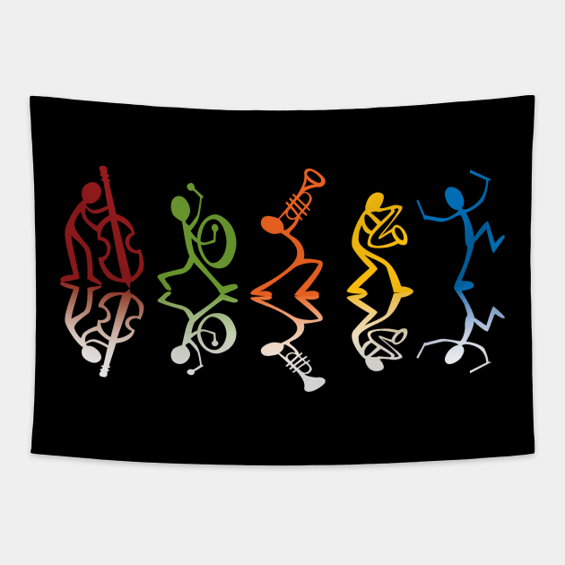 Band Party Jazz Club Tapestry by Funky Aviation