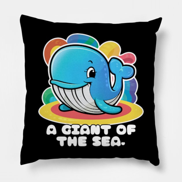 Cute Blue Whale Pillow by Estrella Design