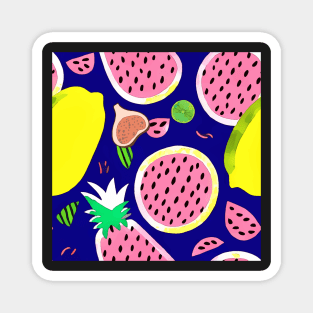 Large scale vector tropical fruits in 70s style Magnet