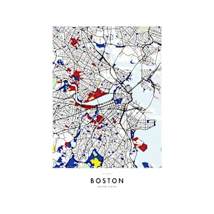 Boston (United States) Map x Piet Mondrian T-Shirt