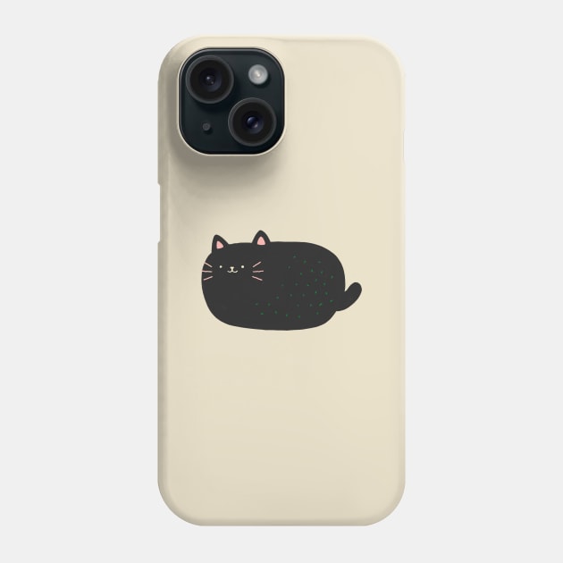 Black Cat Loaf Phone Case by sinyipan
