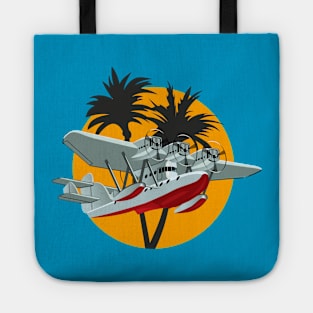 Cartoon retro hydroplane Tote