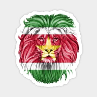 suriname flag - lion Flag Of Suriname Magnet