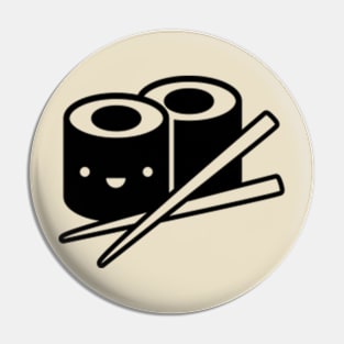 Happy Bites: Smiling Sushi Rolls Pin