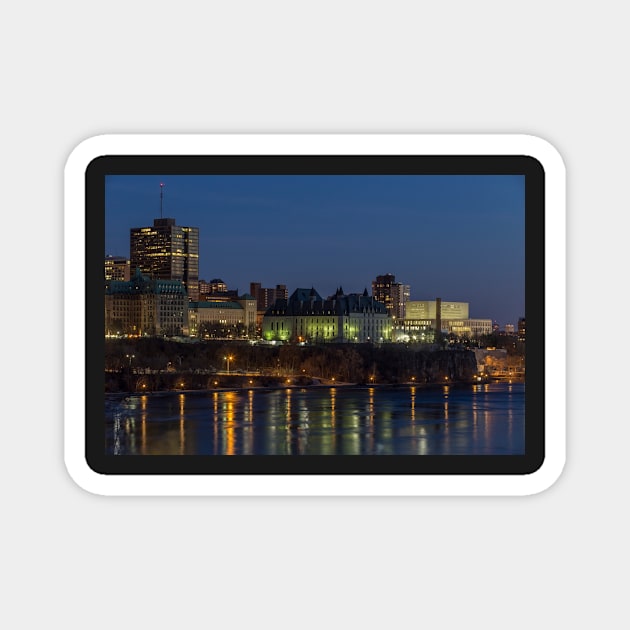 City scape at night Magnet by josefpittner