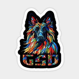 German Shepherd - Colorful Mosaic Art Magnet