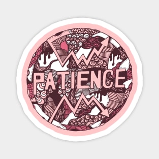 Pink and White Circle of Patience Magnet