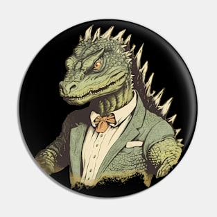 Monster Reptile Portrait Business or Reptile in Business Teacher Pin