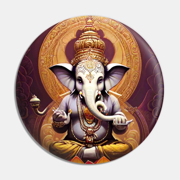 Ganesh sitting on Lotus Pin by mariasshop