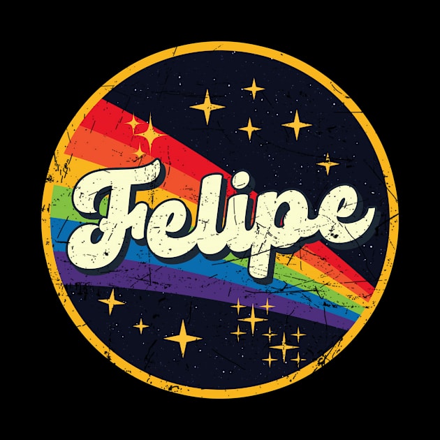 Felipe // Rainbow In Space Vintage Grunge-Style by LMW Art