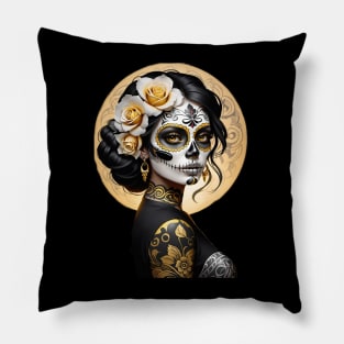 Catrina de Oro- Golden Catrina Pillow