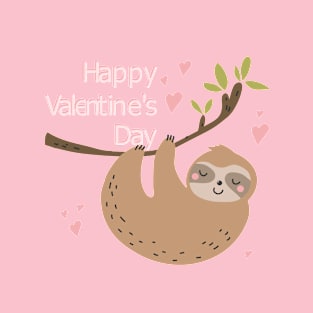 happy valentines day sloth T-Shirt