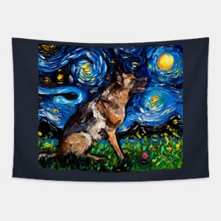 German shepherd night Tapestry