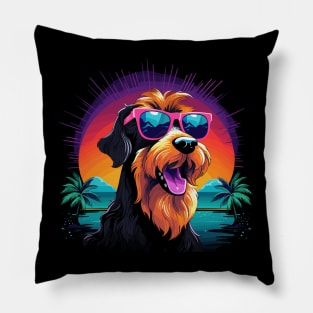 Retro Wave Airdale Terrier Dog Shirt Pillow