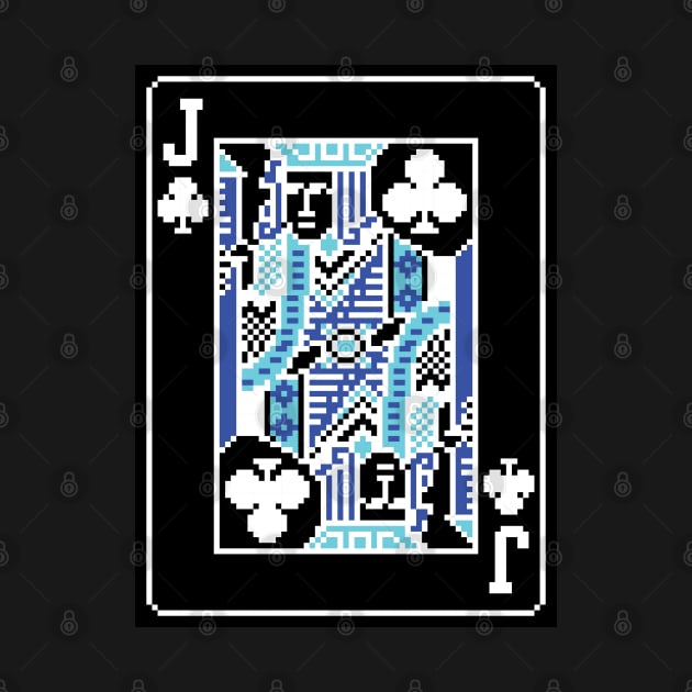 Jack of Clubs Pixel Art Bright Negative Mode by inotyler