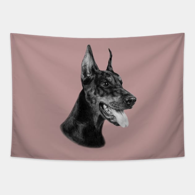 Doberman Tapestry by animalpaintings