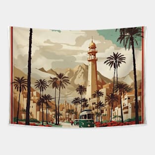 Dibba Al Hisn United Arab Emirates Vintage Travel Tourism Tapestry