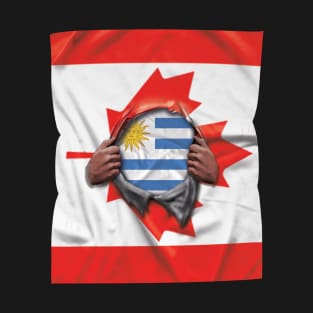 Uruguay Flag Canadian Flag Ripped - Gift for Uraguyan From Uruguay T-Shirt