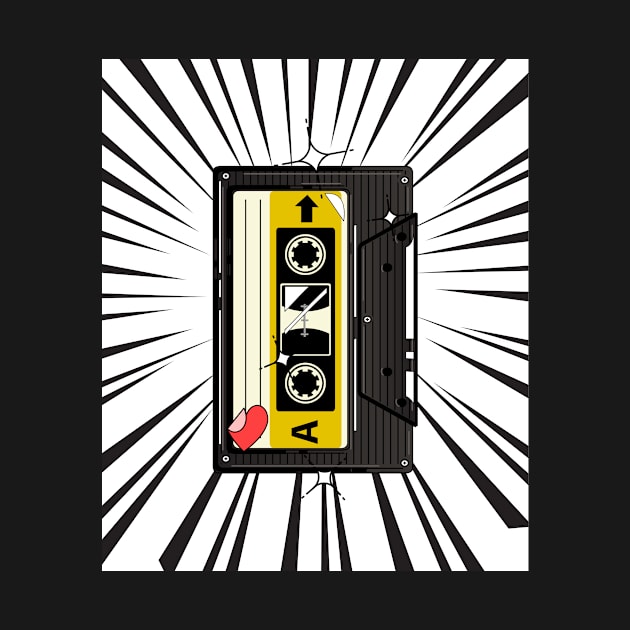 Retro Cassette Tape (black print) by Studio-Sy