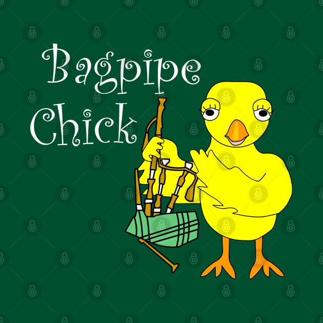 Bagpipe Chick White Text by Barthol Graphics